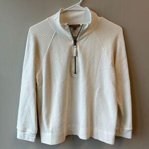 Lilla P White Half-Zip Sweatshirt